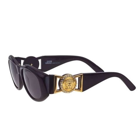 versace wrap sunglasses black|black Versace sunglasses with rhinestones.